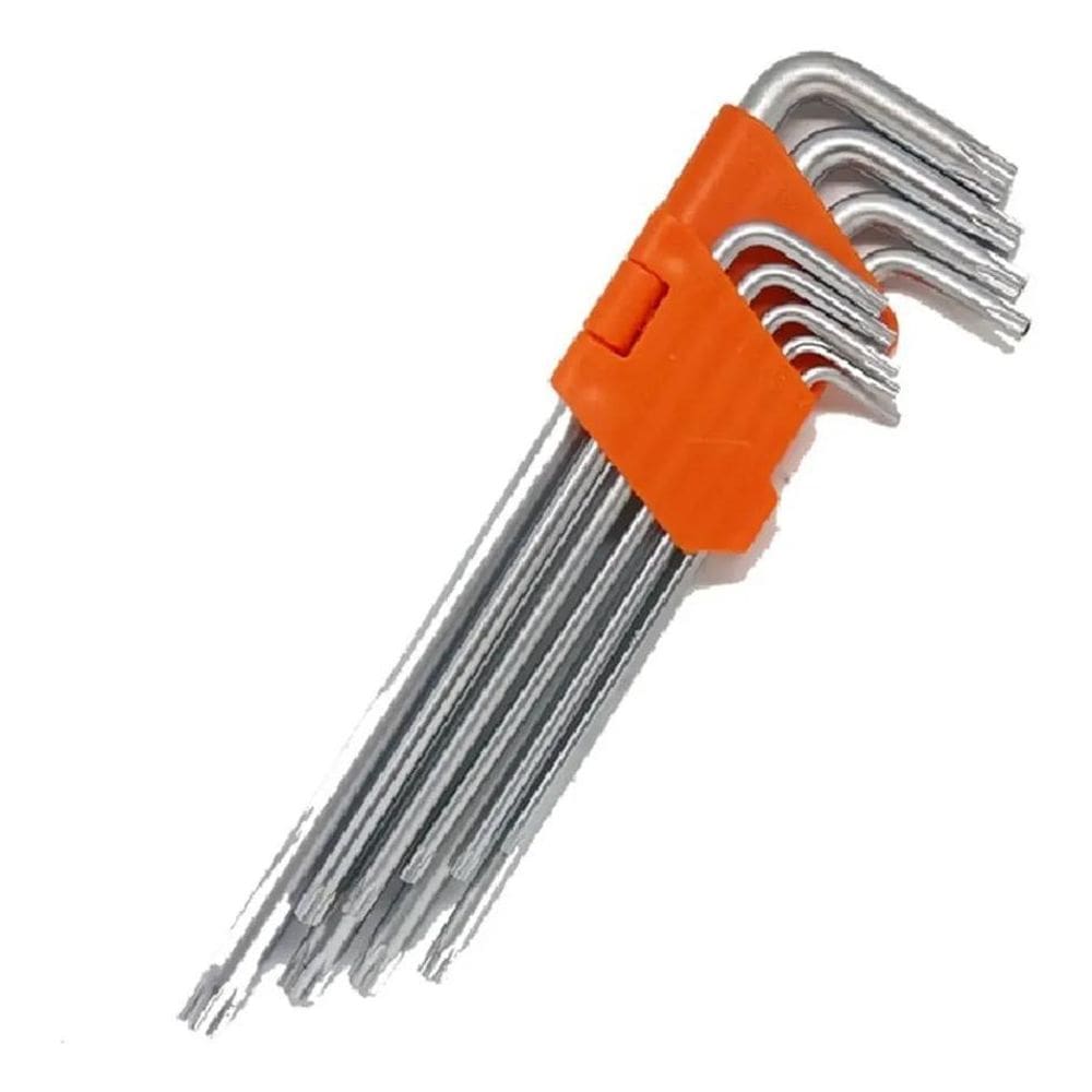 Chaves Tork Furo Longas Cromo Vanádio Torx Torque C/9Pç