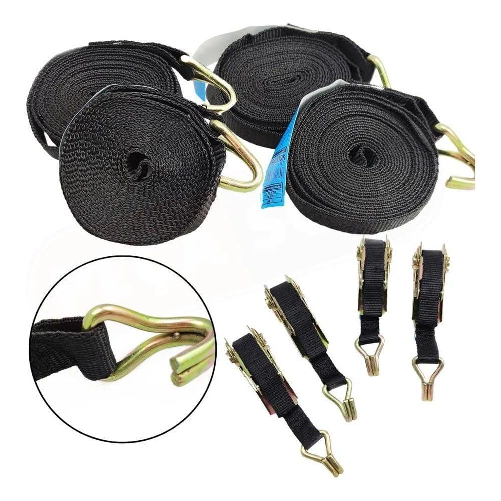 2X Kit 4 Jogos Cinta Catraca De Amarração Carga 800Kg Bradoo