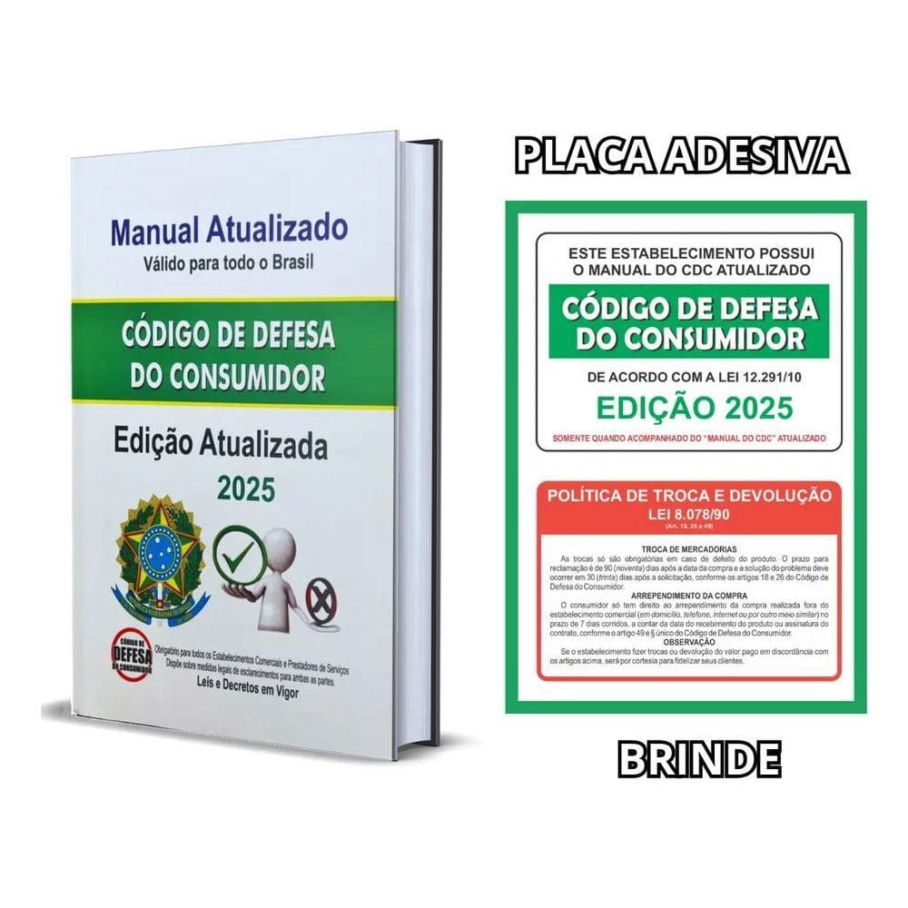2X Código De Defesa Do Consumidor  Cdc  2024/2025 Com Placas