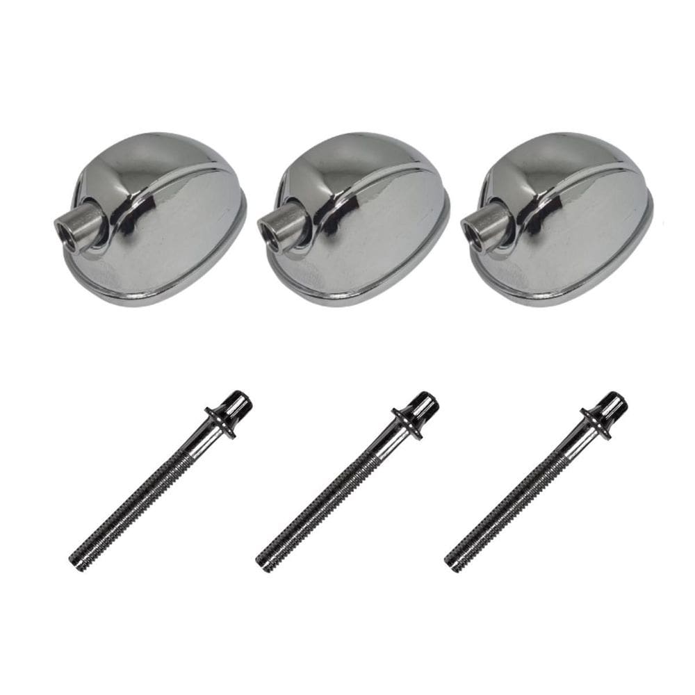 Kit 3 Canoas Tom Caixa Cromo 19.05 + 3 Parafusos 51 X 6Mm M6