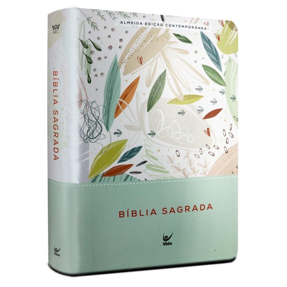 Biblia Aec - Letra Gigante - Capa Pu Impresso - Verde Estampada