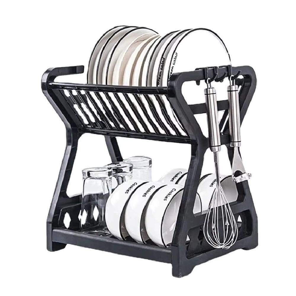 Escorredor De Louças 13 Pratos Copos Desmontável - Preto
