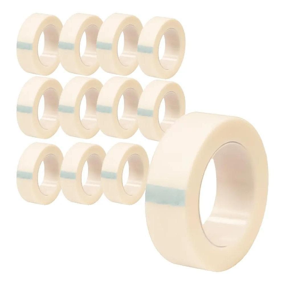 Kit 12 Rolos De Fita Micropore Para Extensão De Cílios 10M C