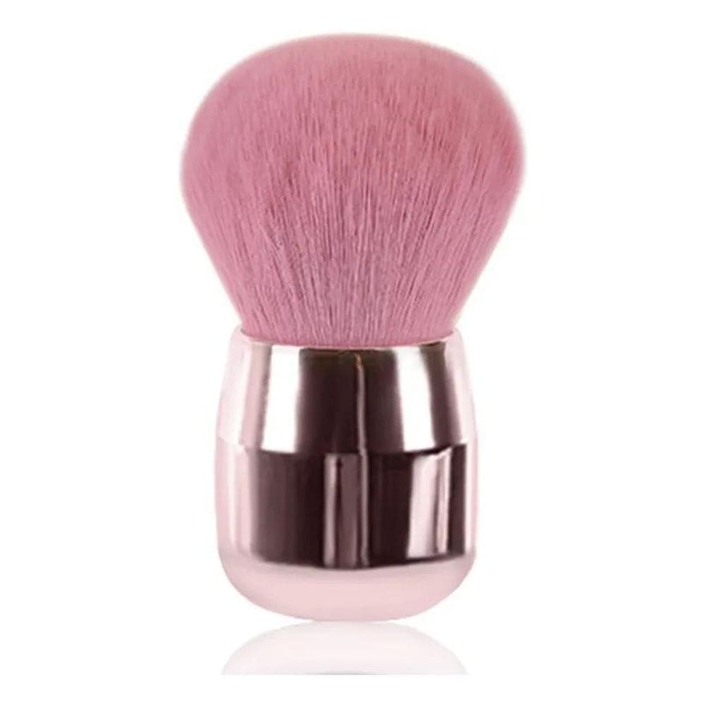 Pincel Kabuki Rosa Macio Para Maquiagem Pó Blush Selar Make