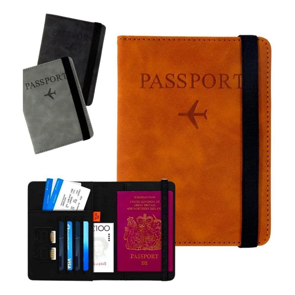 2X Carteira Porta Passaporte Documentos Viagem Alta Qualidad