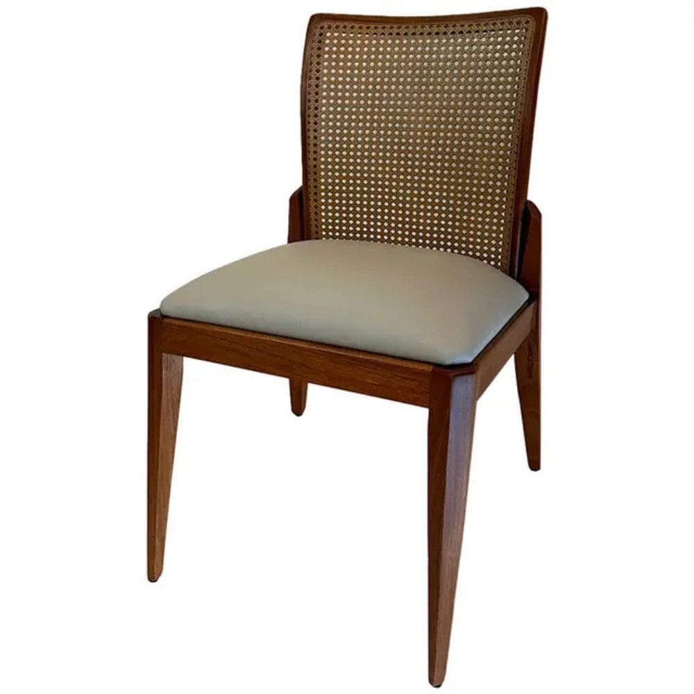 Cadeira com Assento Estofado Ceval Luna Madeira Maciça