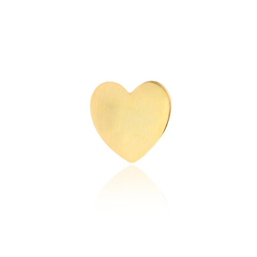 Pingente Coração Chapa 1Cm Em Ouro 18K