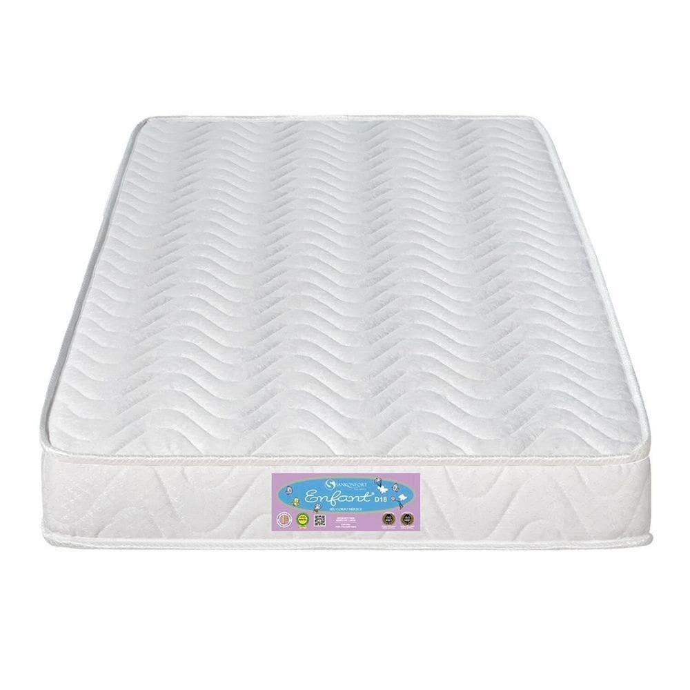 Colchão Infantil para Berço de Espuma D18 60x10cm Enfant Branco