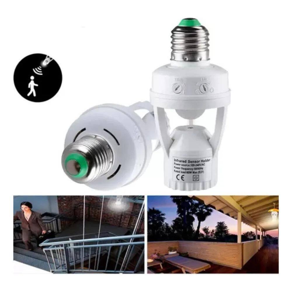 2X Sensor De Presença Com Fotocélula Para Lâmpada Soquete E2