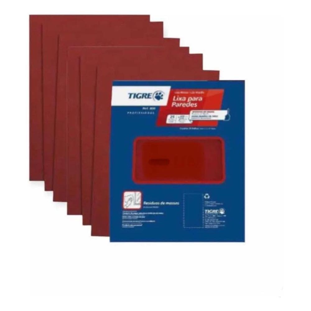 2X Lixa De Massa Parede Madeira Tigre 25 Unidades Número 220