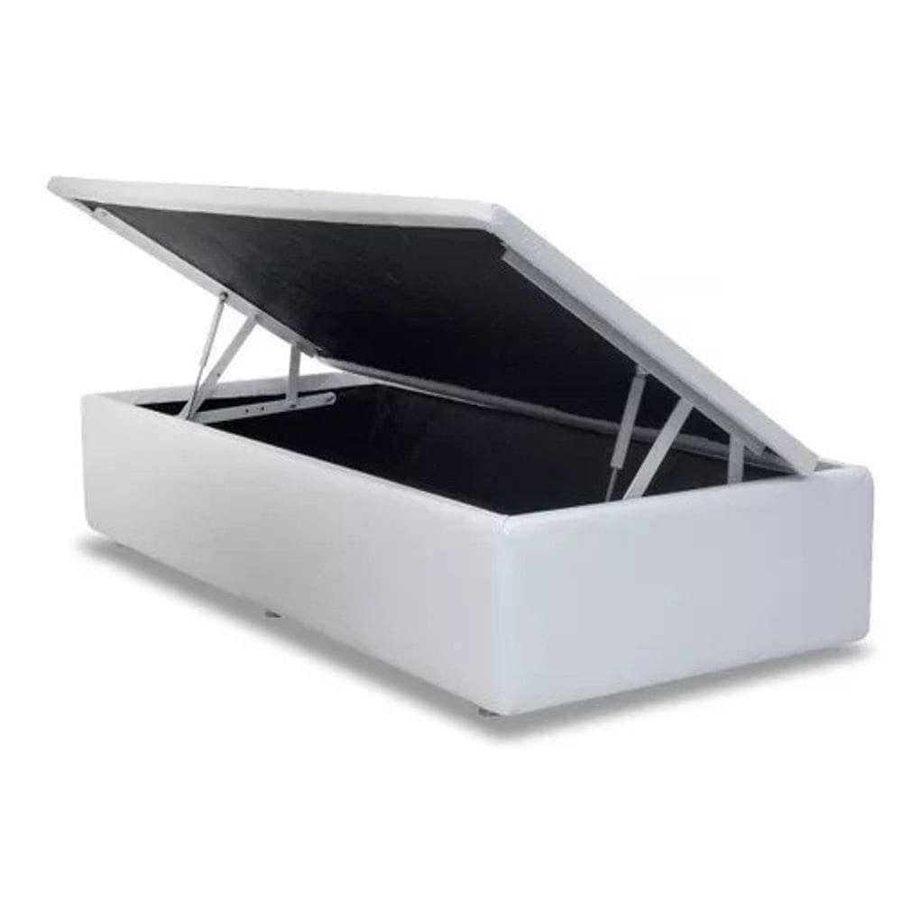 Cama Box Baú Solteiro Branco 88x188