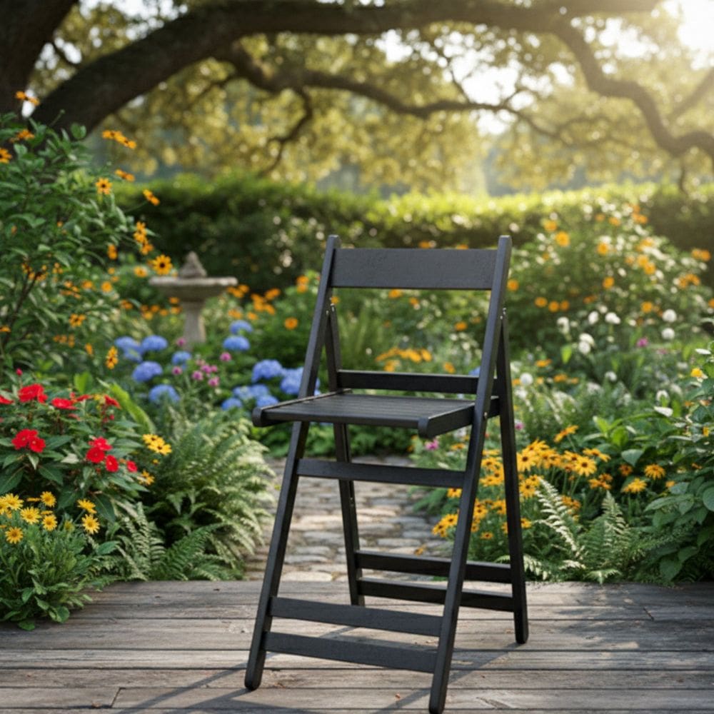 Cadeira para Jardim Bistrô Dobrável Preto