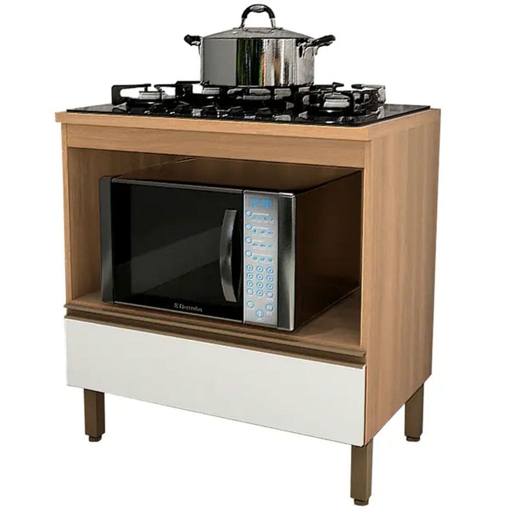 Balcão Macadamia com Tampo 1 Gaveta 80cm Telasul