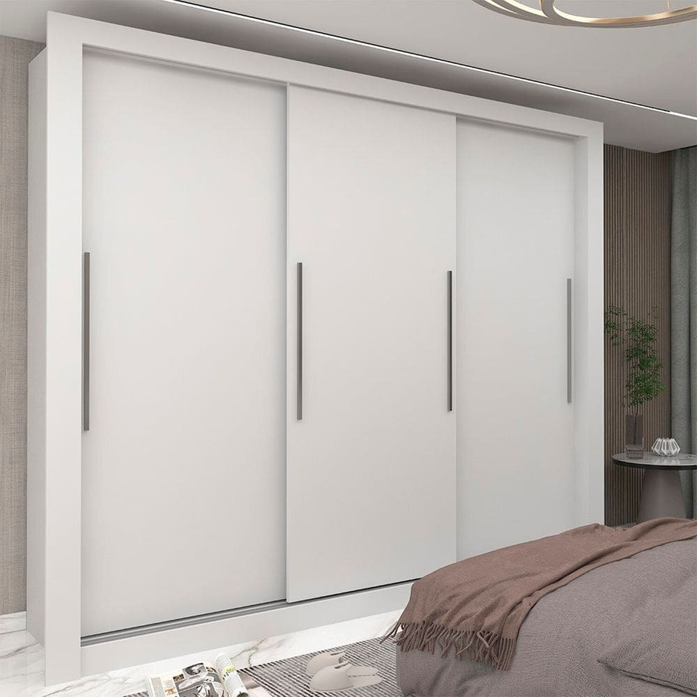 Guarda-roupas Casal 3 Portas 100% Mdf Milão Yescasa Branco