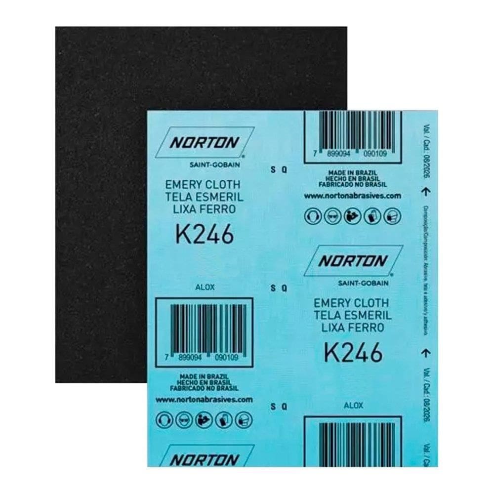 Lixa Norton Ferro K 246, G120 - Embalagem com 25 Unidades