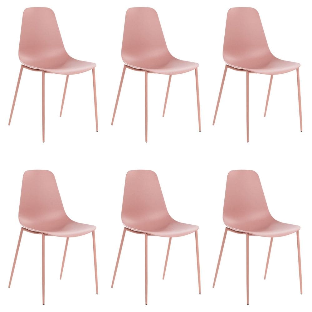 Kit com 6 Cadeiras em Polipropileno Miami Rose