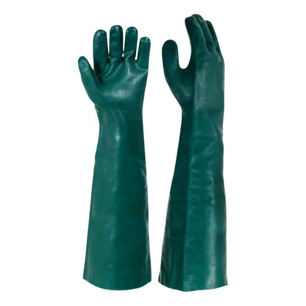Luva Pvc Forrada Palma Áspera Cano Longo 70Cm Alta Qualidade