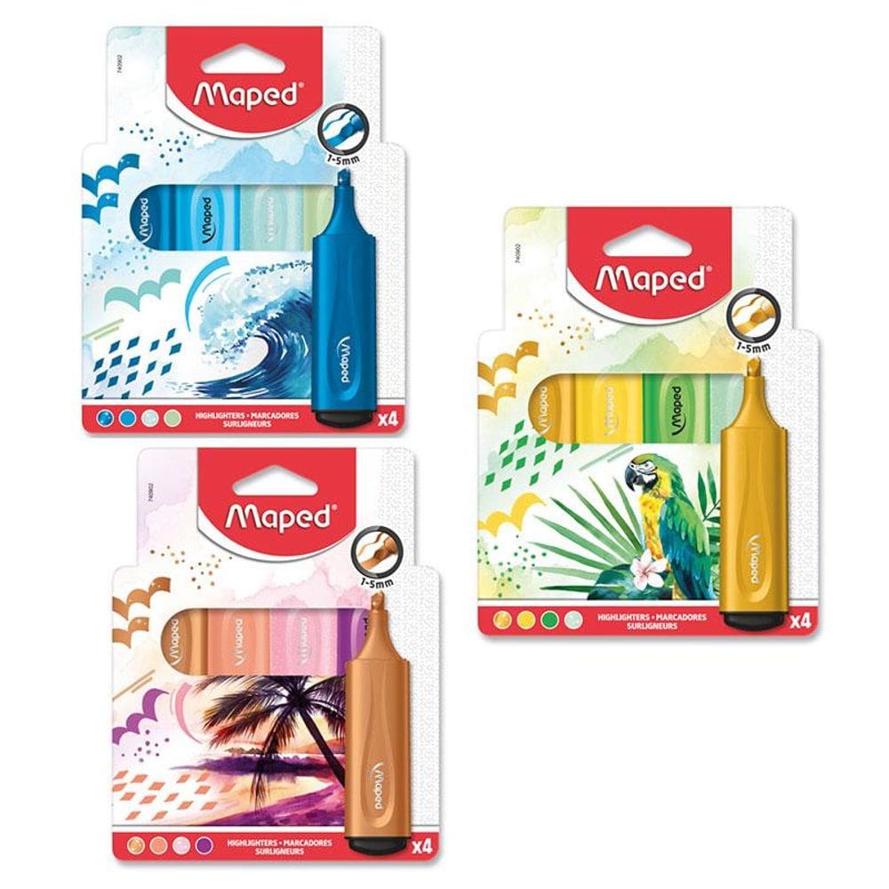 Marca Texto temas diversos estojo 4 cores 740902 Maped