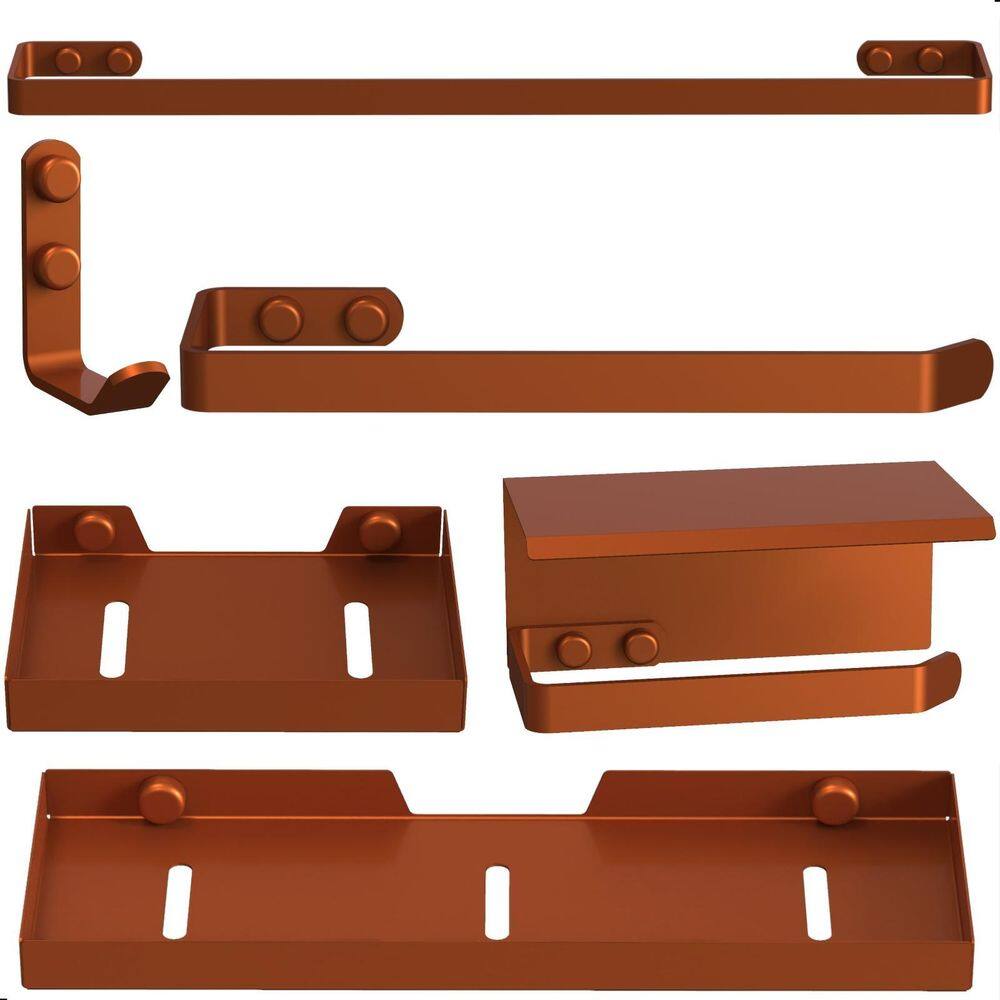 Kit Acessórios Para Banheiro Rose Gold 6 Peças Max