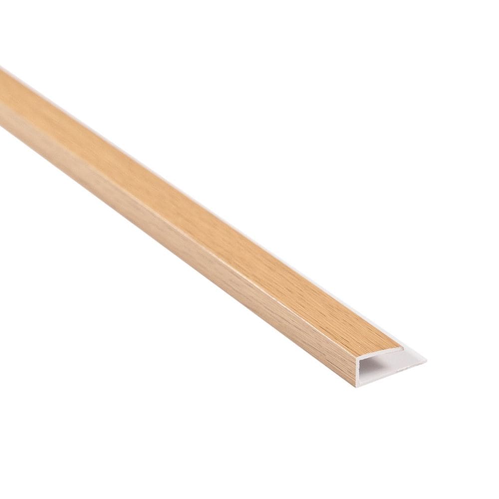 Perfil de Acabamento U para Forro Vinílico Caixa com 11,8 Metros Barras de 295cm Belplast - caixa com 11,8 Unidade - Carvalho Europeu