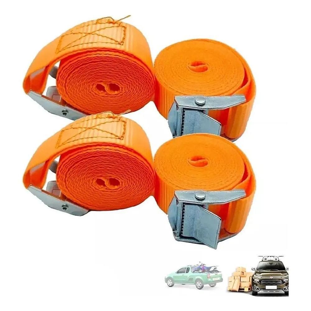 2X Kit 4 Cinta De Carga Sem Catraca 2,5M X 25Mm Starfer 120K