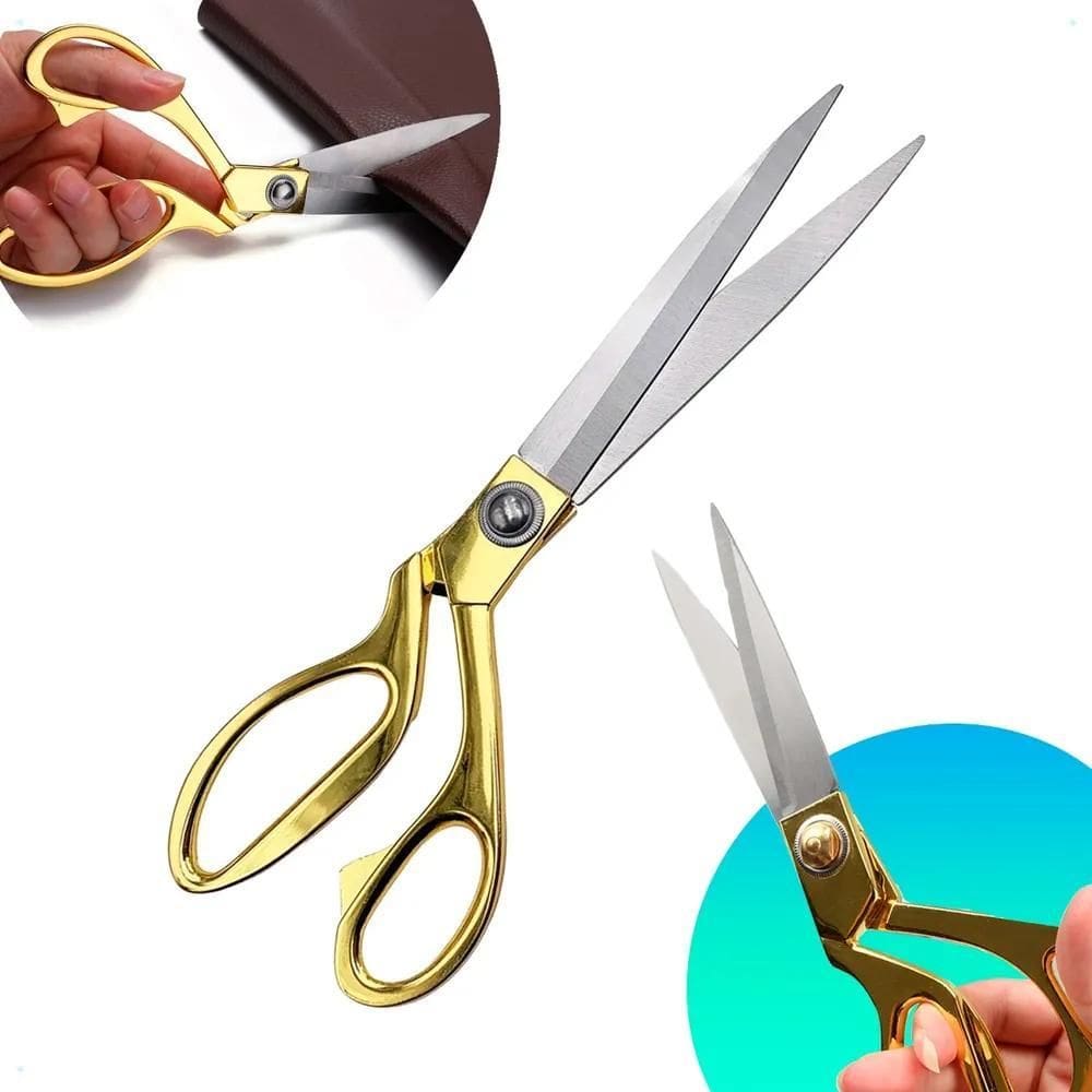 2X Tesoura Alfaiate Profissional Costura Tecido Aço Inox Gra