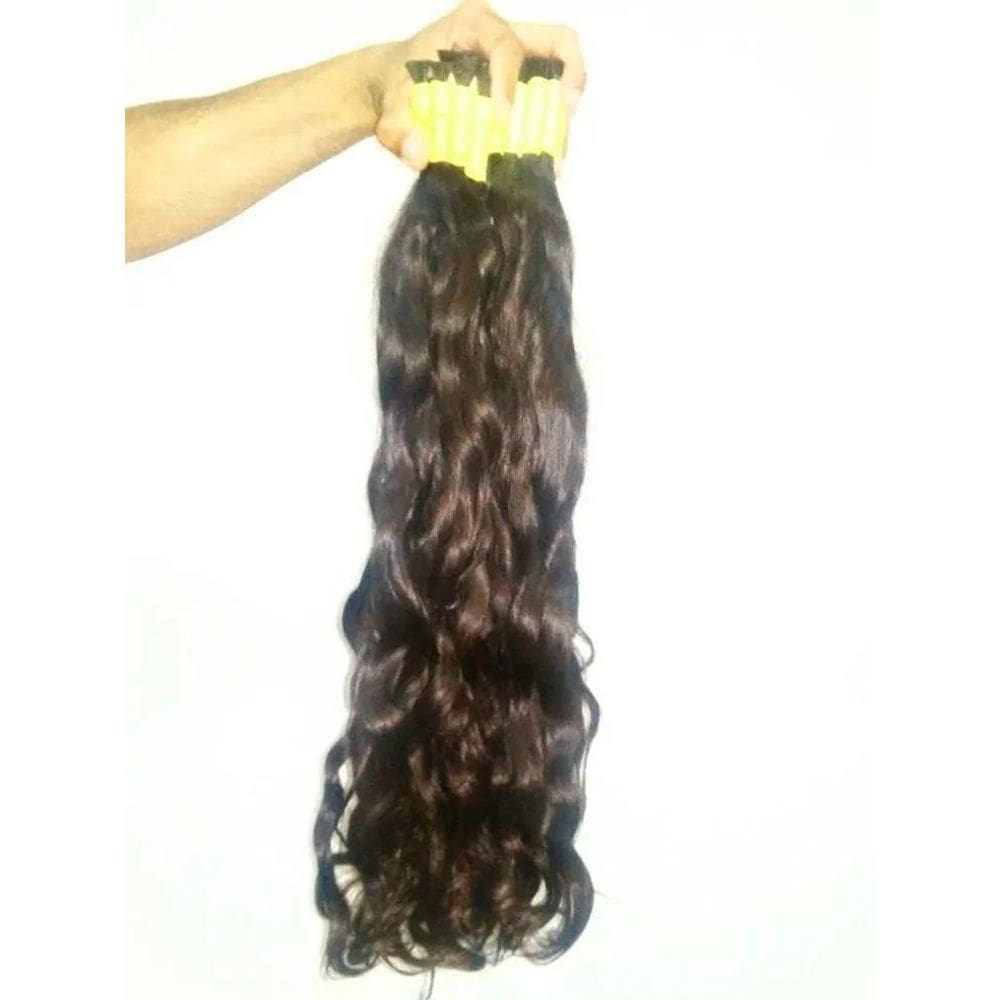 Cabelo Humano Liso Ondulado 50 A 55Cm 100Gr Cabelo Virgem