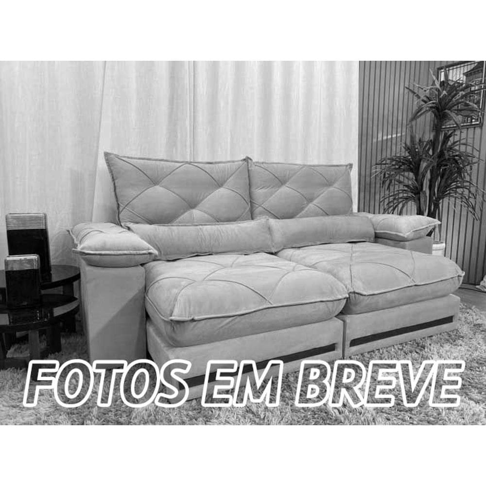 Sofá Retrátil Reclinável 2,30 m Cinza Prata 710 Agar