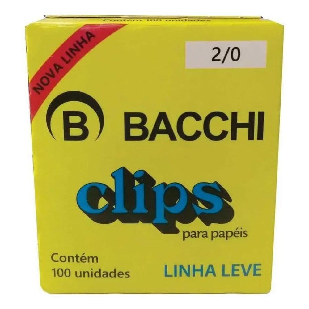 Clips 2/0 Com 100 Unidades Aço Galvanizado 2/0 Bacchi Cor Pr