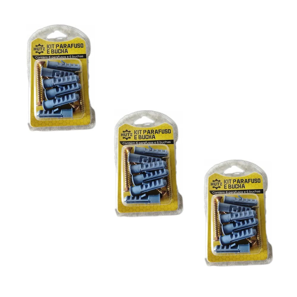 Kit 18 Unidades Parafusos Reforçado e 18 Buchas Fixação