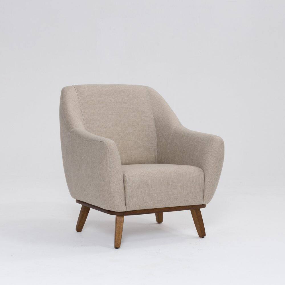 Poltrona para Sala de Estar Tecido Linho Paloma Aveia