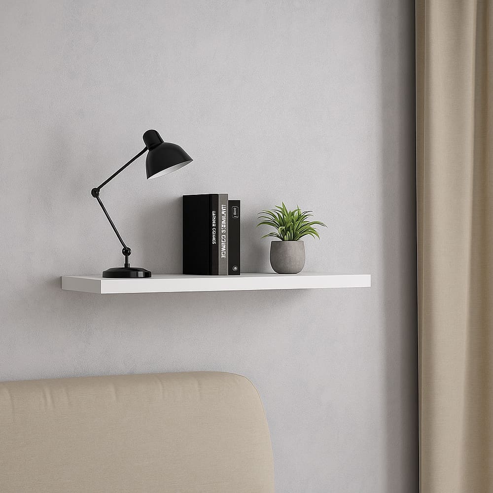 1 Prateleira MDF 30X10 + Suporte Flutuante Organizadora Decoração Branco