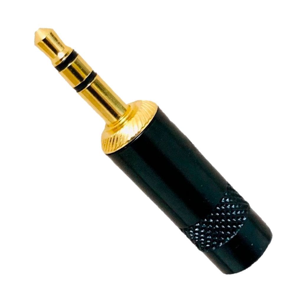 Plug Conector P2 Estereo Mxt Ponta Dourado/Preto 64.1.558