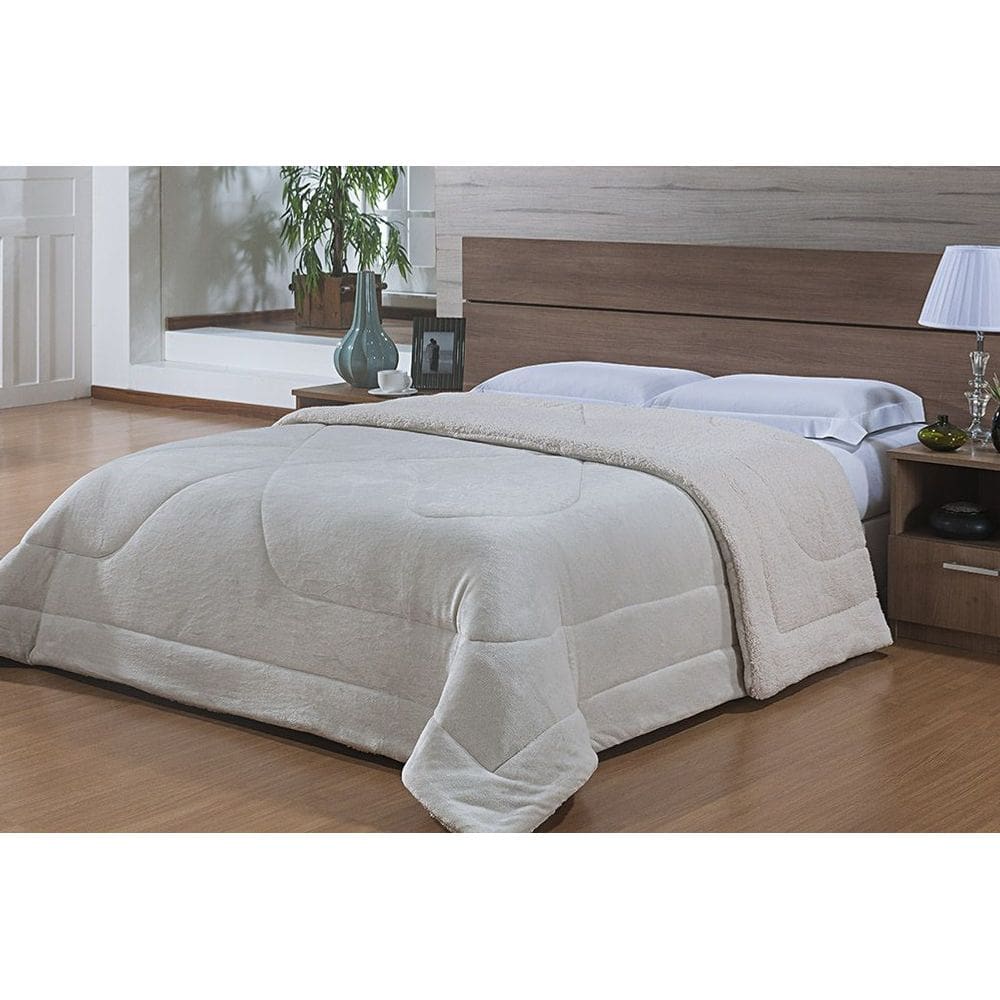 Edredom Casal Dupla Face Capetown Sherpa Marfim Niazitex