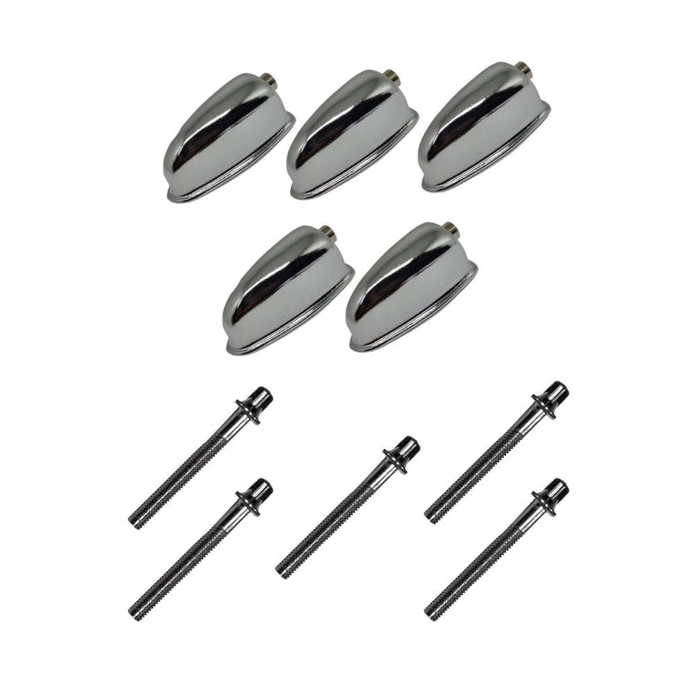 Kit 5 Canoas Tom Caixa Cromo 19.6 + 5 Parafusos 51 X 6Mm M6