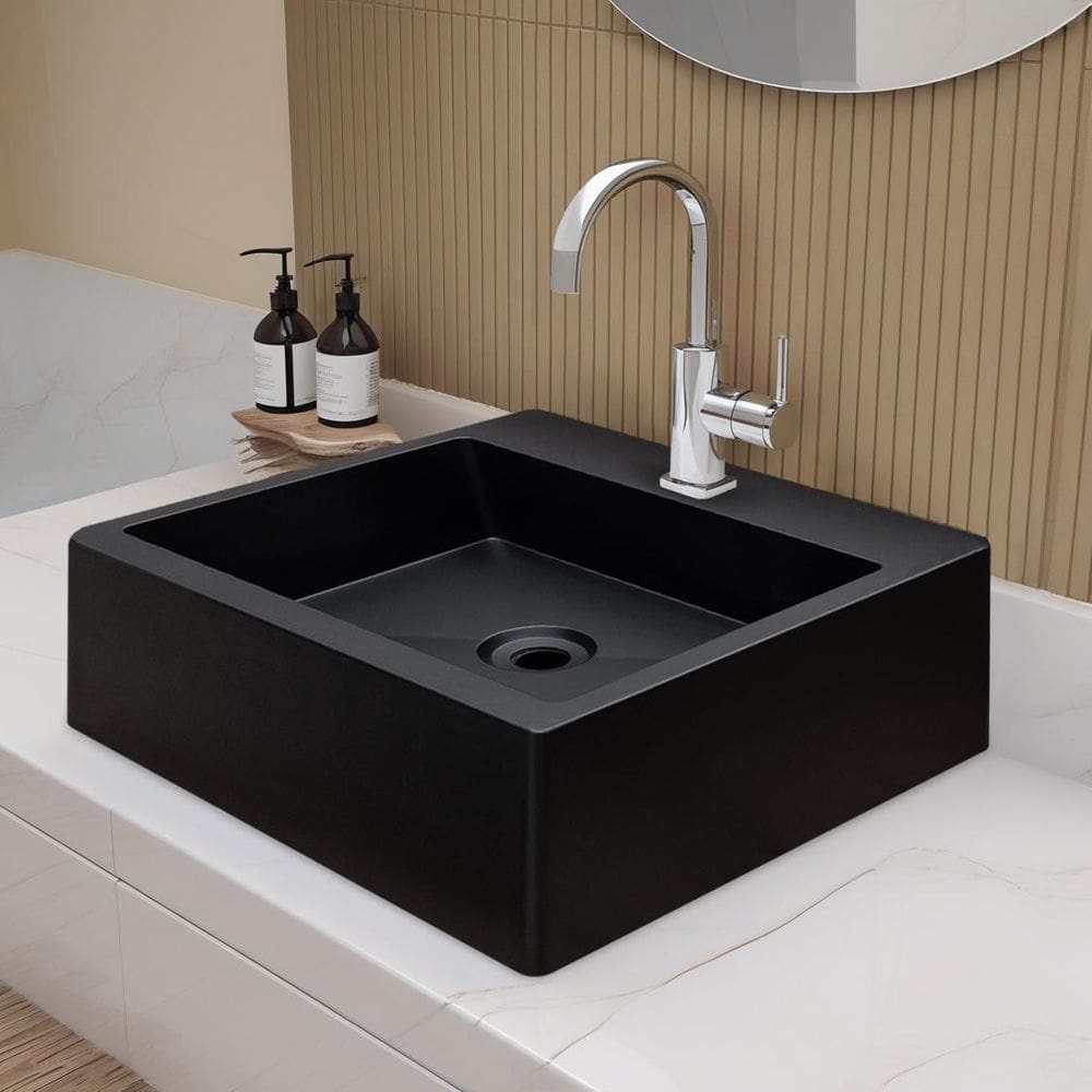 Cuba Pia Para Banheiro De Apoio 40X37Cm - Genova Preto