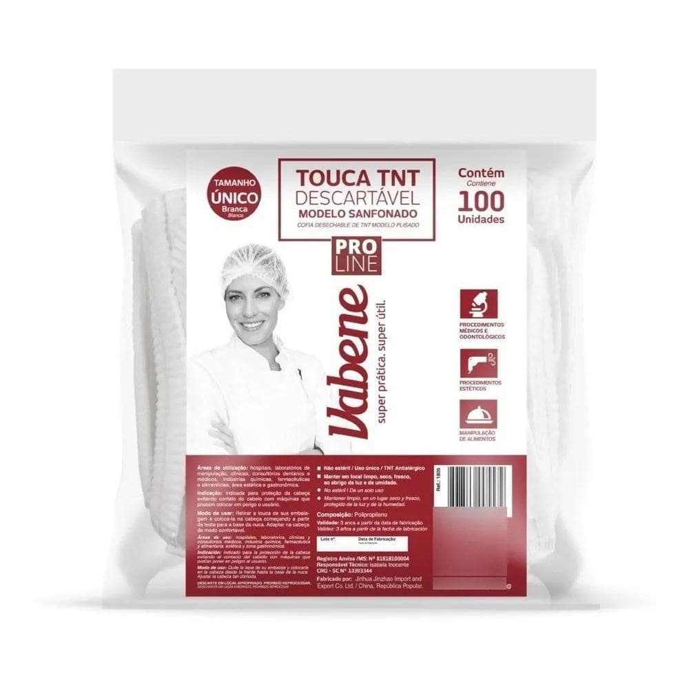 1000 Touca Descartável Tnt C/Elástico 10 Pcts C/100U Unid