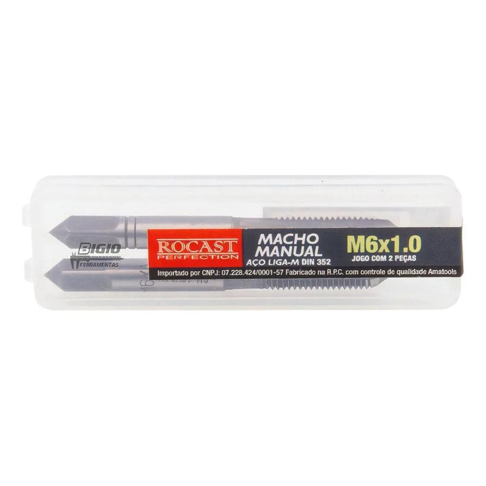 2X Jogo De Macho Com 2 Peças M6 X 1,00 Aço Liga Rocast