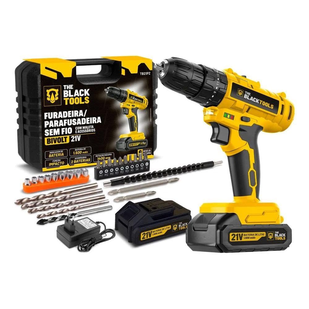 Parafusadeira E Furadeira De Impacto 3/8 The Black Tools Tb2