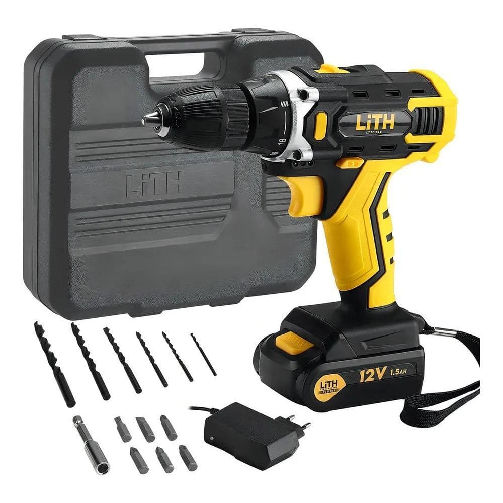 Parafusadeira Furadeira 3/8 Pol Bat. Maleta E Acessórios