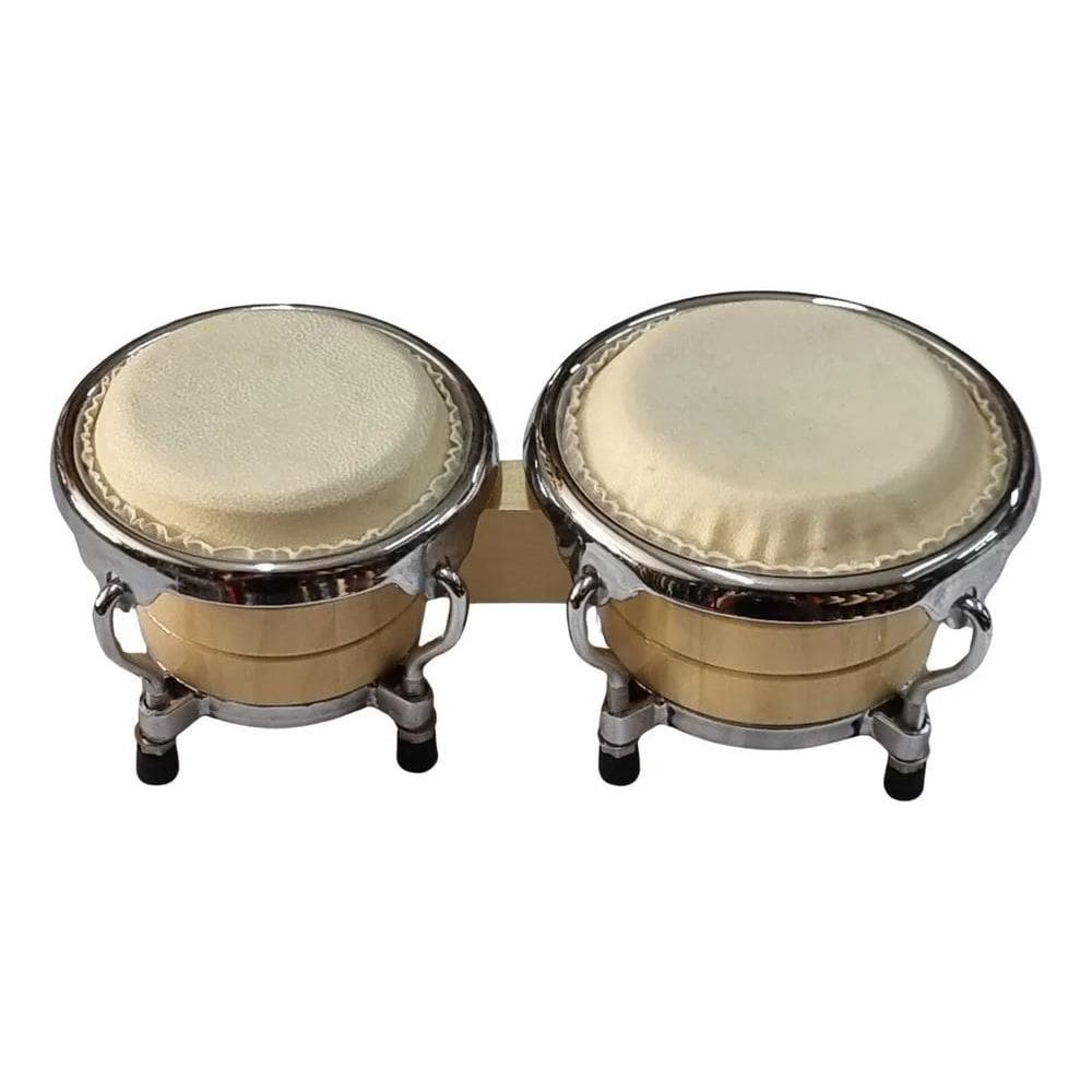 2X Mini Bongô Do Jô Em Madeira Pele Couro 3 1/4 E 4 Dreamer