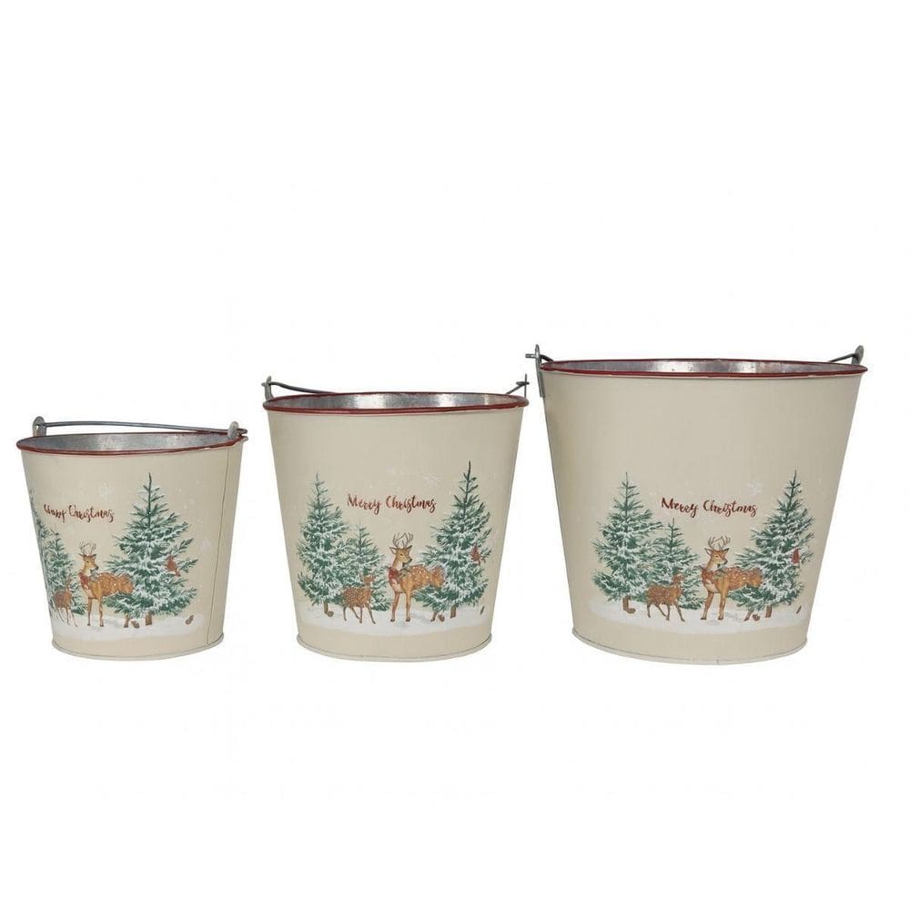 Cachepot De Renna De Metal 18Cm C/3Un 1089303