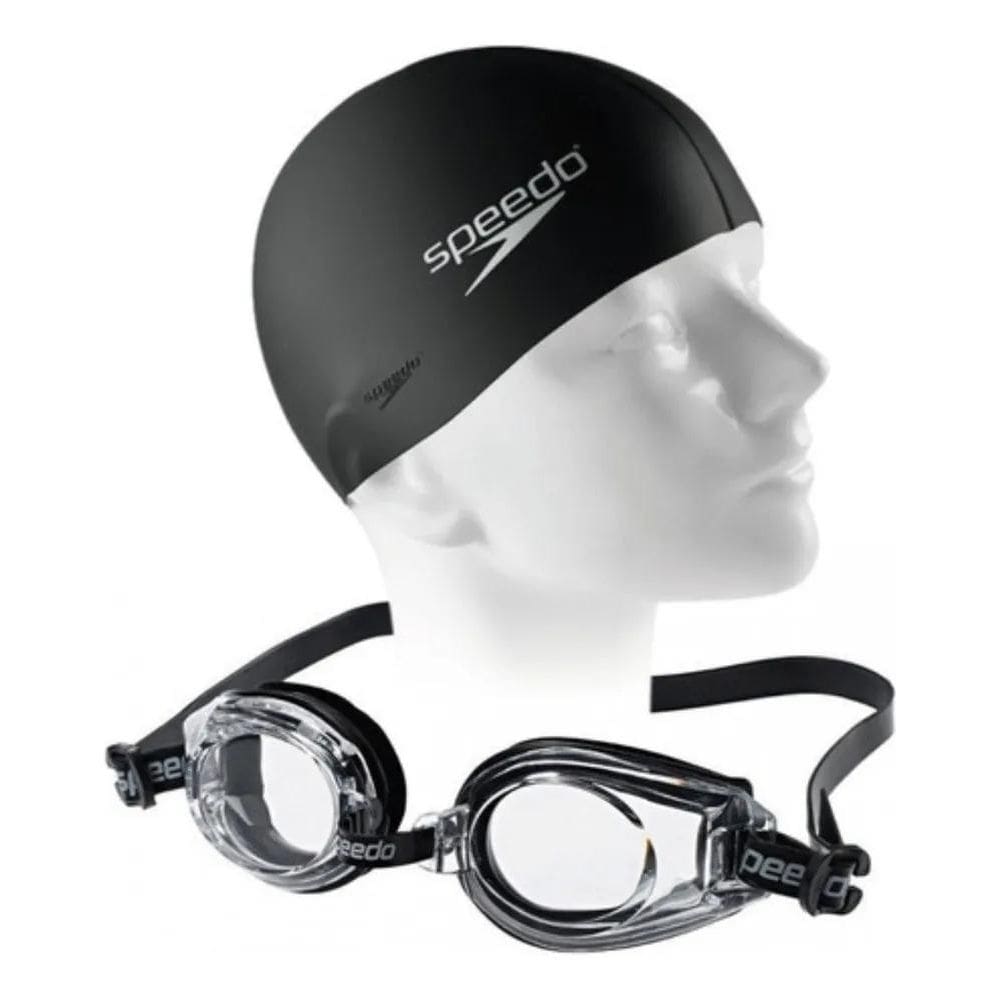 2X Kit Óculos De Natação + Touca De Silicone Speedo Adulto