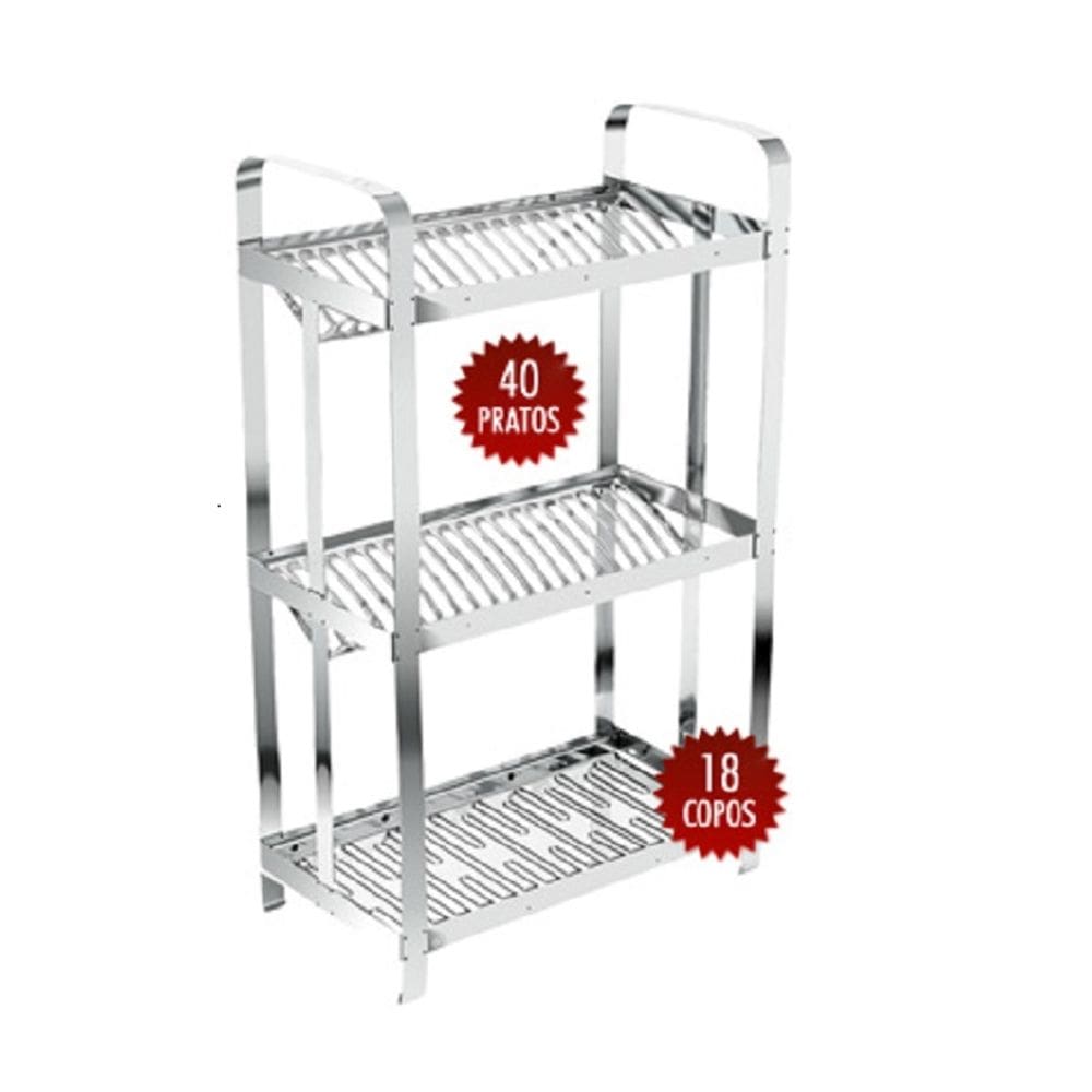 Escorredor de prato e copo industrial aço inox Mak Inox