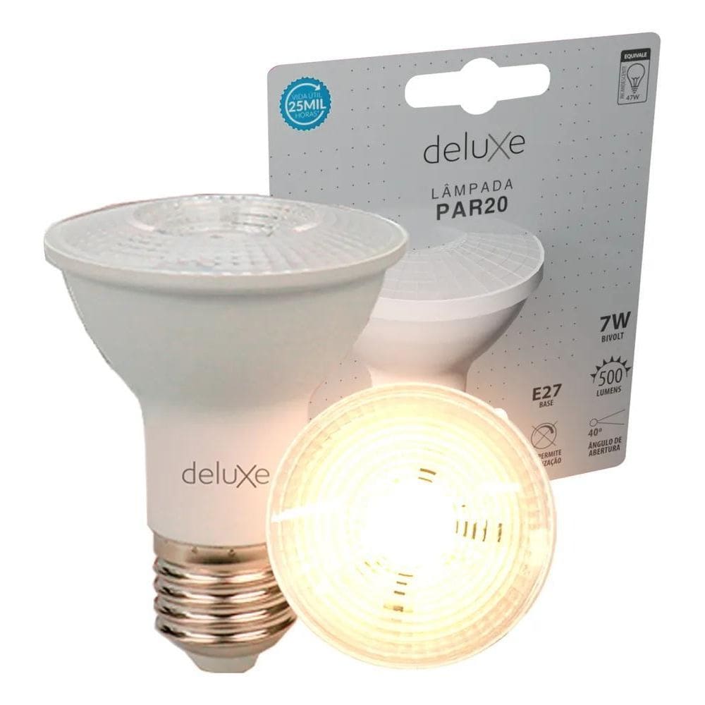 2X Lampada Led Par20 7W 3000K E27 110V/220V Mg Deluxe By Ava