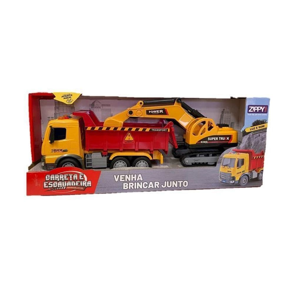 Caminhão Com Luz E Som E Escavadeira - Zippy Toys