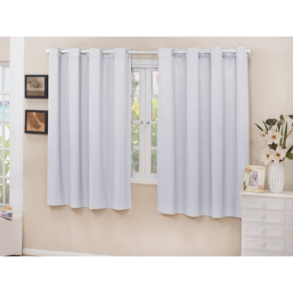 Cortina Cozinha Blackout Tecido Branco Gelo 2,80X1,30 Corta