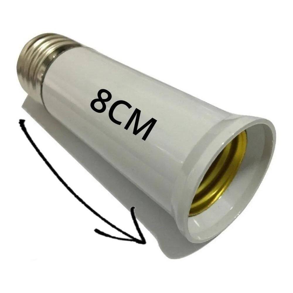 2X Prolongador Extensor Adaptador Soquete Lâmpada E27 - 80Mm