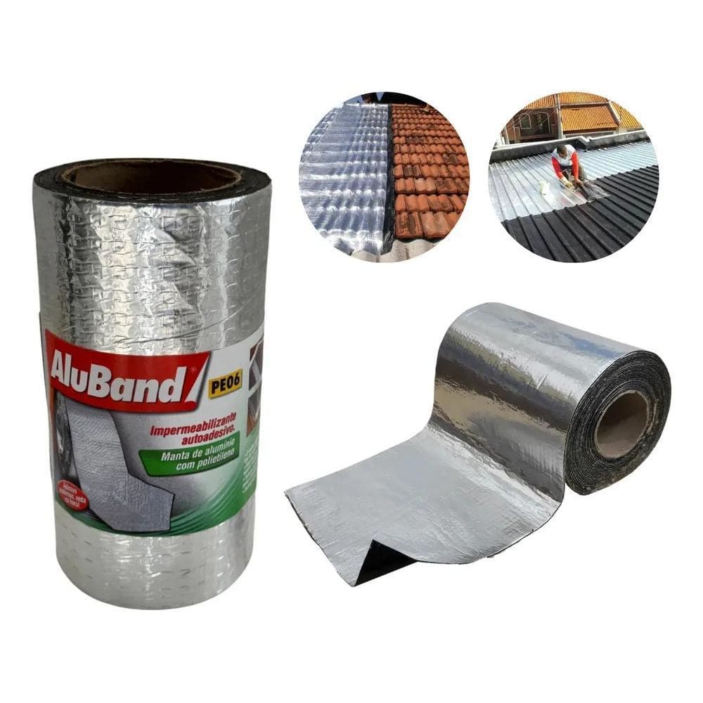 2X Manta Asfáltica Autoadesiva Alumínio Puro 20Cm X 5M