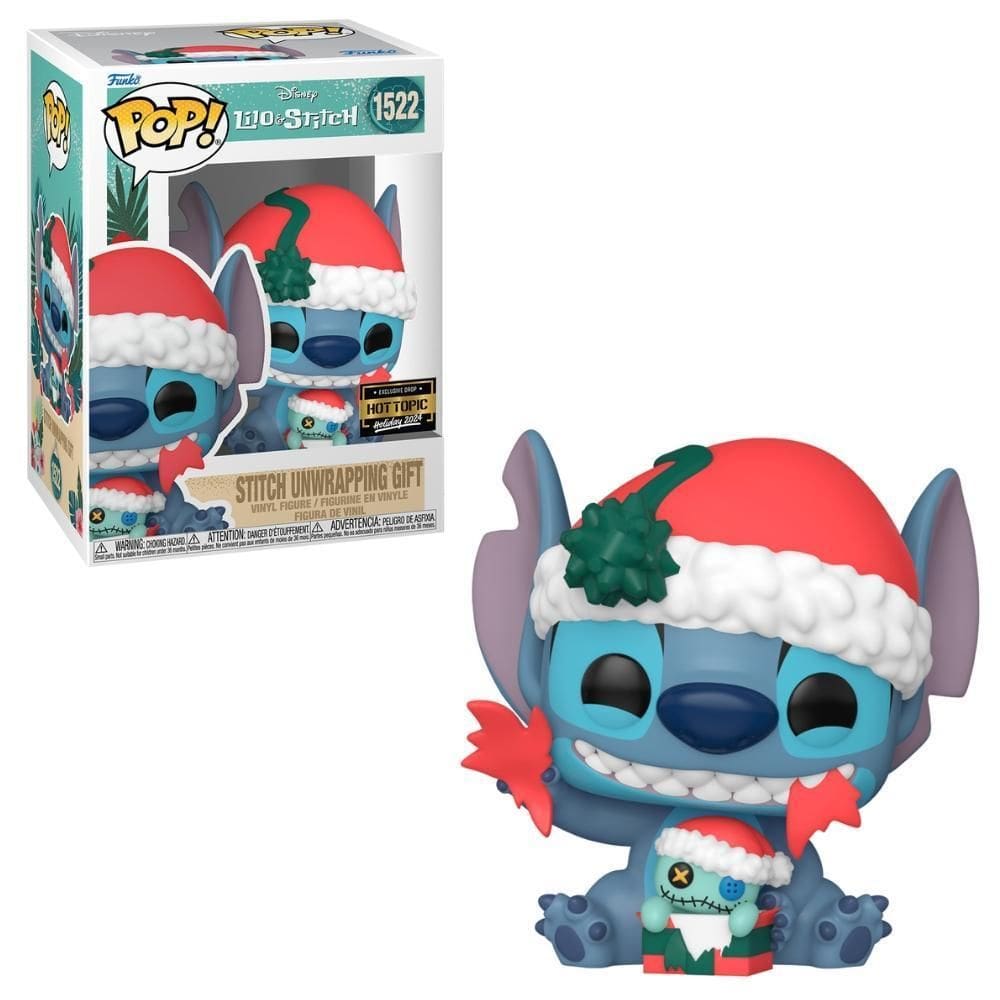 Boneco Funko Pop Disney - Stitch Abrindo Presente
